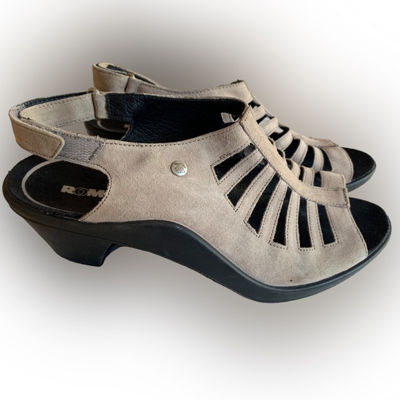 ROMOKA Mokassetta 287 Woman’s Platform Dress Sandal Taupe Size 39 EURO 8-8.5 US - Picture 9 of 13